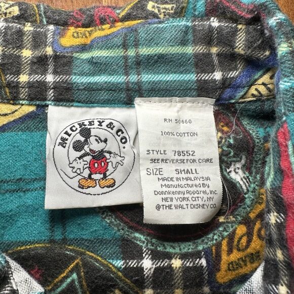 Mickey & Co Mickey Gasoline Flannel Button Shirt Size Small Vintage - Picture 4 of 6